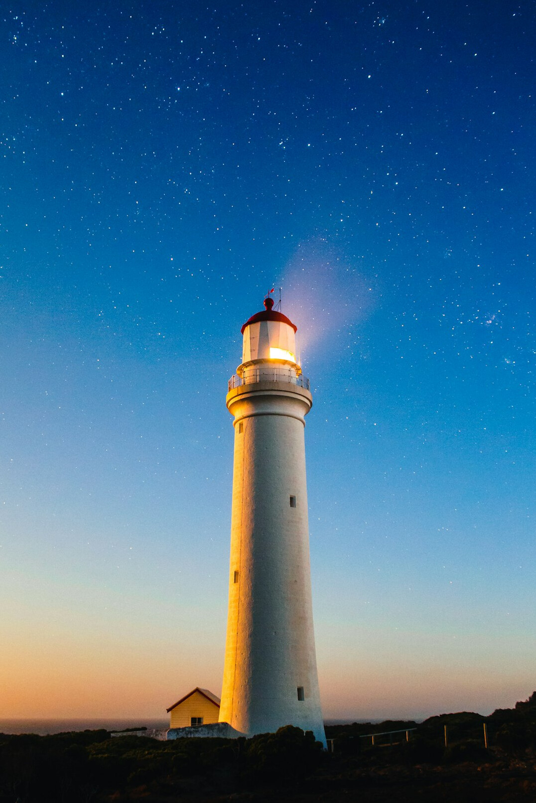 Lighthouse on the Uruguayan coast at twilight