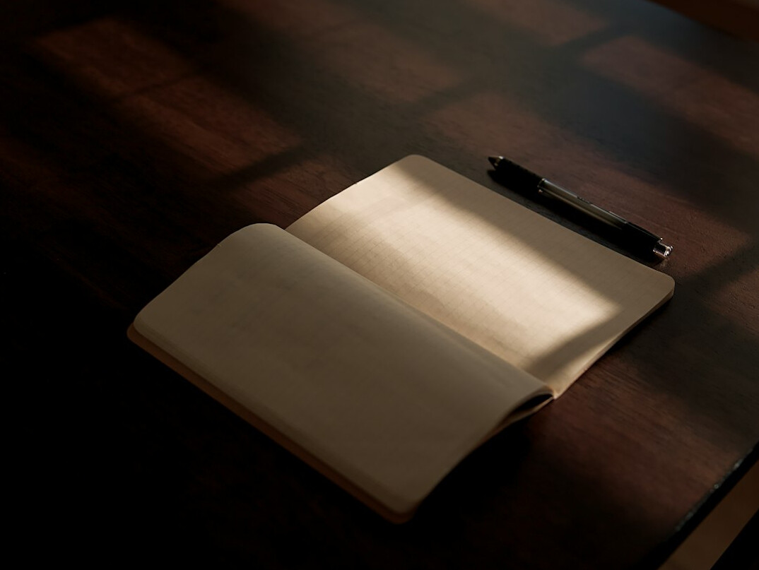 notebook with detective notes